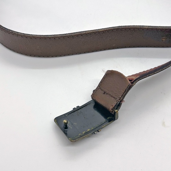 Vintage Levi's brown leather belt with brass buckle, 39" Unisex - Picture 3 of 6